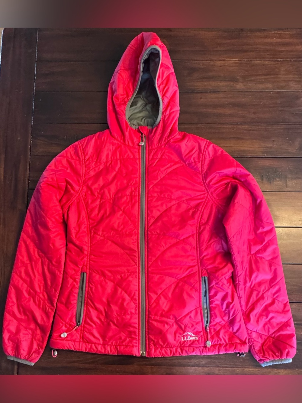 L.L. Bean Women's Pink Primaloft Packaway Hooded Puffer Jacket- Small